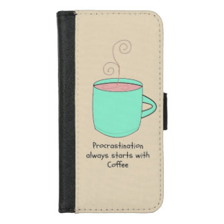 Coffee and Procrastination Quote iPhone 8/7 Wallet Case