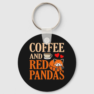 Coffee And Red Pandas Cute Pet Animal Panda Lover Keychain