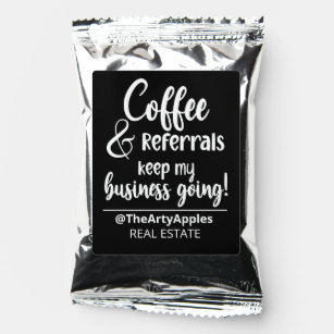 coffee and referrals business real estate agent to coffee drink mix