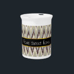 Coffee and Sage iKat ZigZag Pattern Beverage Pitcher<br><div class="desc">Coffee and Sage iKat ZigZag Pattern We are celebrating the New 2013 color trends in this fun iKat tribal zigzag pattern - using colors from the new COLOR PALETTE 2013 - We have left all of the images used in this design customizable - You can play with them to your...</div>