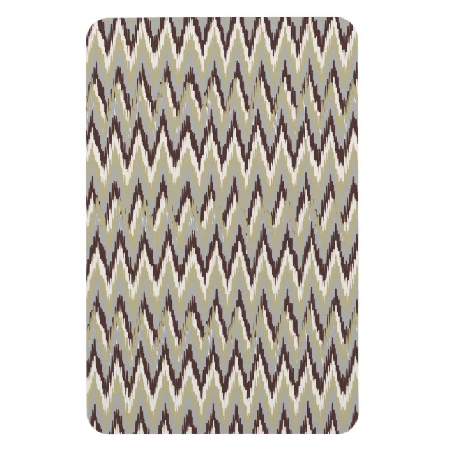 Coffee and Sage iKat ZigZag Pattern Magnet (Vertical)