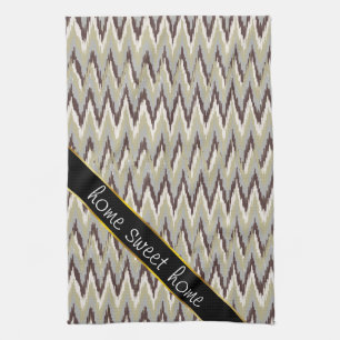 Coffee and Sage iKat ZigZag Pattern Towel