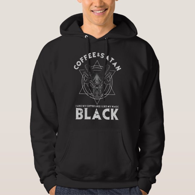 Coffee And Satan Occult Gothic Goth Baphomet Aesth Hoodie (Front)