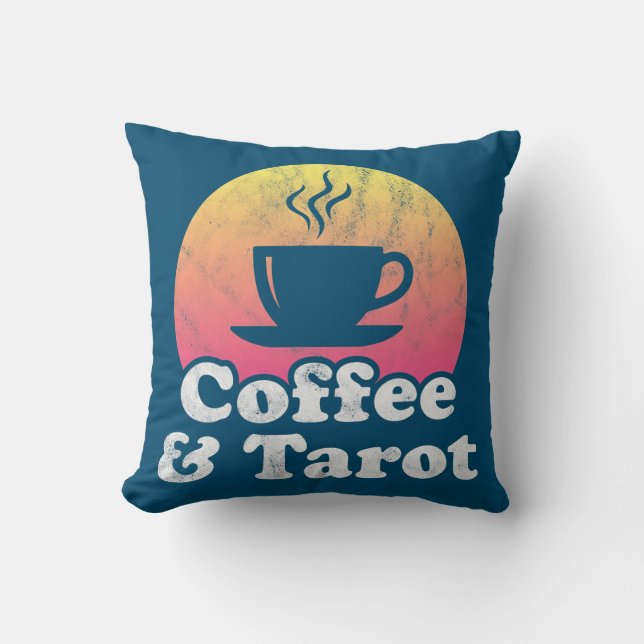 Coffee and Tarot  Throw Pillow (Front)