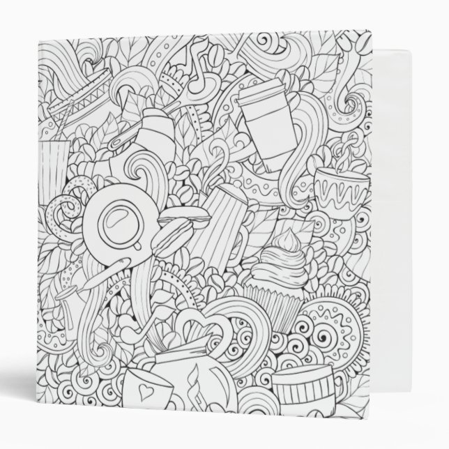 Coffee And Tea Doodle Binder (Front/Inside)