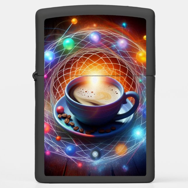 Coffee and the Cosmos: A Syzygy of Energy Zippo Lighter (Front)