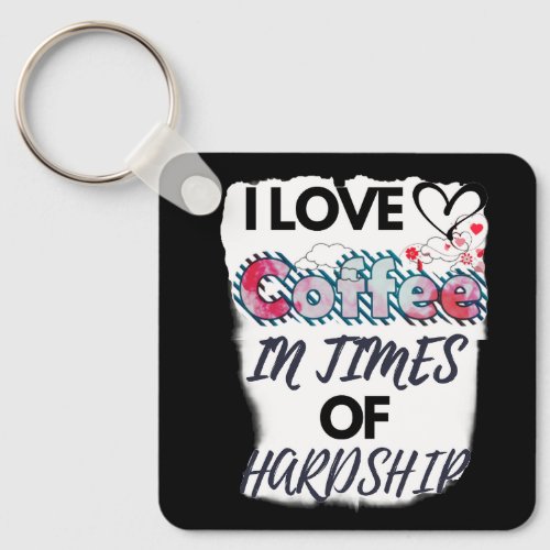 coffee and time trucker hat button keychain