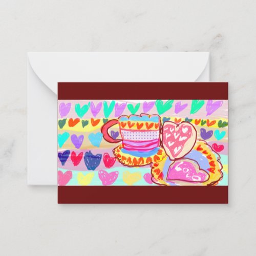 Coffee and Valentine fun Wooden Box Sign Magnet Ac Note Card