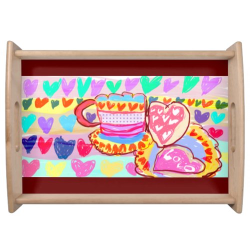 Coffee and Valentine fun Wooden Box Sign Magnet Ac Serving Tray