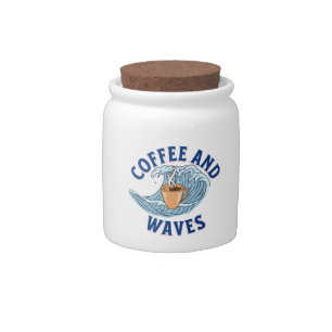 Coffee and Waves Candy Jar