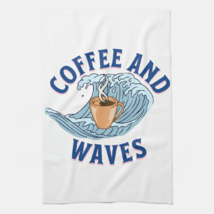 Coffee and Waves Kitchen Towel