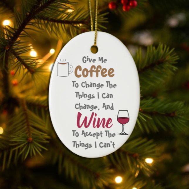 Coffee And Wine Ceramic Ornament (Creator Uploaded)