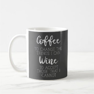 Coffee and Wine Humor Coffee Mug