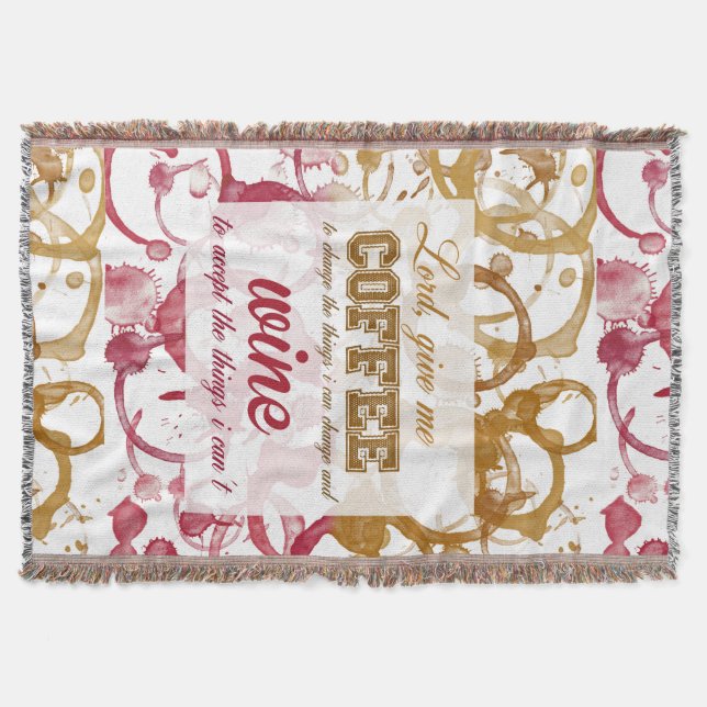 Coffee and Wine Quote blanket (Front)
