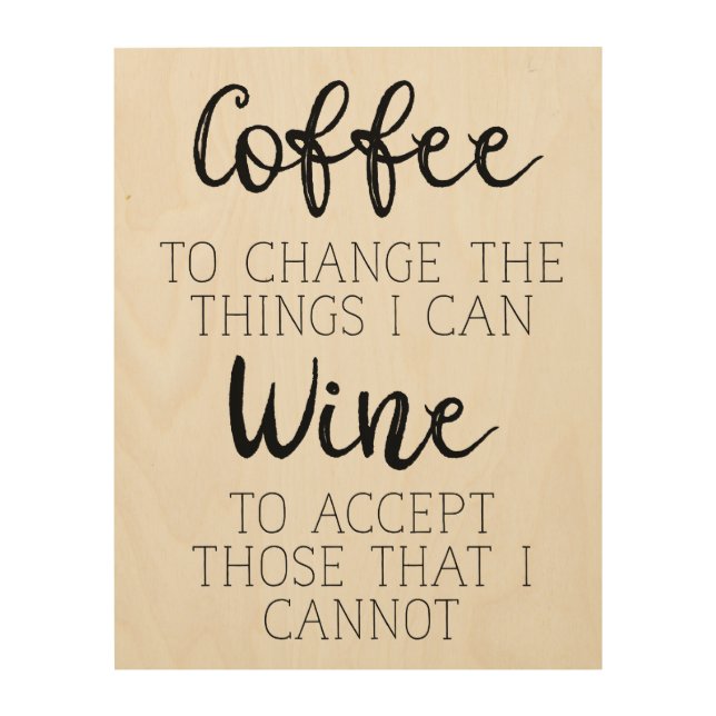 Coffee and Wine Wood Wall Art (Front)