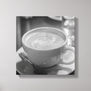 Coffee Art Black and White Canvas Print
