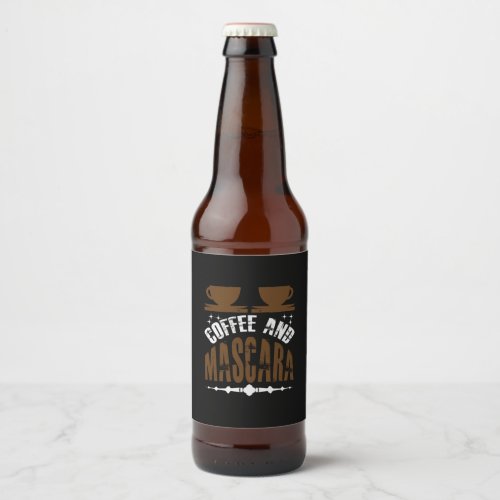 Coffee Art Coffee And Mascara Beer Bottle Label