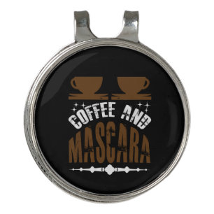 Coffee Art Coffee And Mascara Golf Hat Clip