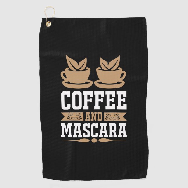 Coffee Art Coffee And Mascara Golf Towel (Front)