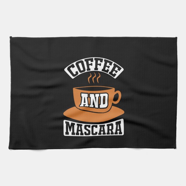 Coffee Art Coffee And Mascara Kitchen Towel (Horizontal)