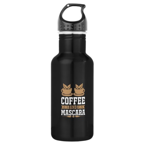 Coffee Art Coffee And Mascara Stainless Steel Water Bottle