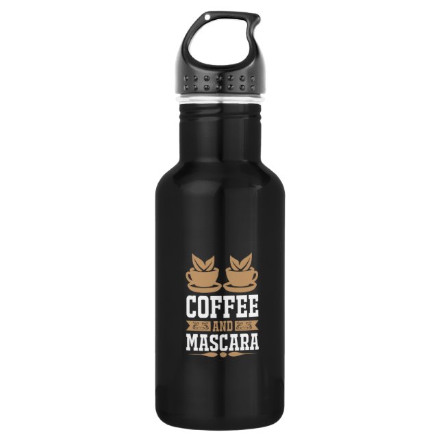 Coffee Art Coffee And Mascara Stainless Steel Water Bottle (Front)