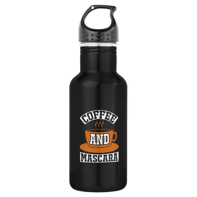 Coffee Art Coffee And Mascara Stainless Steel Water Bottle (Front)