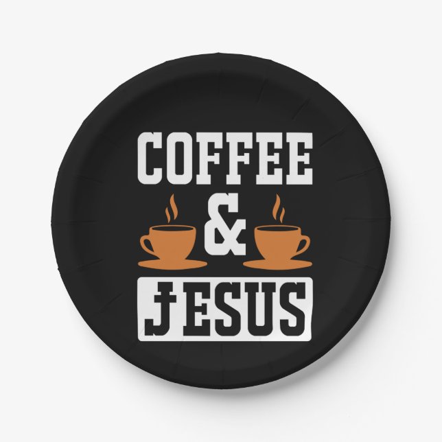 Coffee Art Coffee & Jesus Paper Plates (Front)