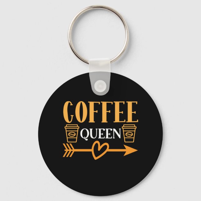Coffee Art Coffee Queen Keychain (Front)
