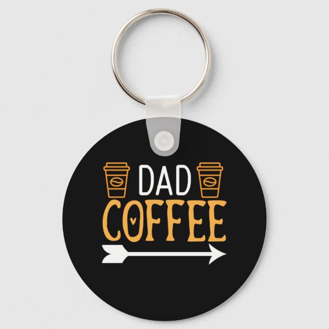Coffee Art Dad Coffee Keychain (Front)