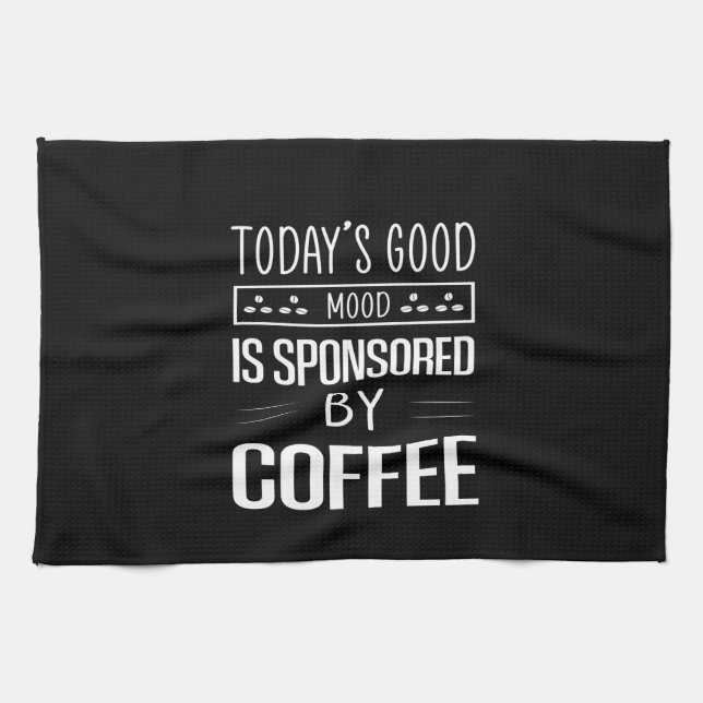 Coffee Art Today's Good Mood Kitchen Towel (Horizontal)