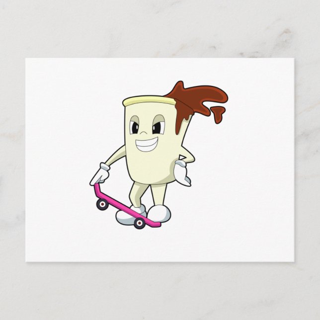 Coffee as Skater with Skateboard Postcard (Front)