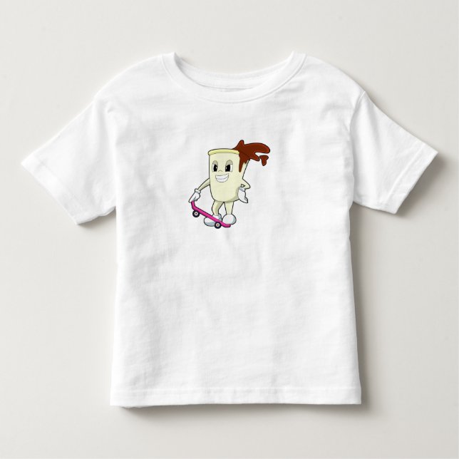 Coffee as Skater with Skateboard Toddler T-shirt (Front)