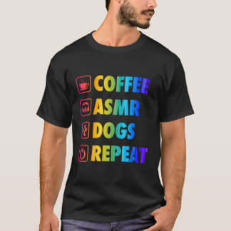 Coffee Asmr Dogs Repeat Life Simple Basic Icons T-Shirt