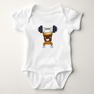 Coffee at Strength training with Barbell Baby Bodysuit