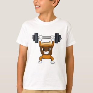 Coffee at Strength training with Barbell T-Shirt