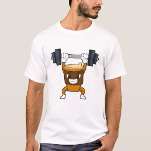 Coffee at Strength training with Barbell T-Shirt