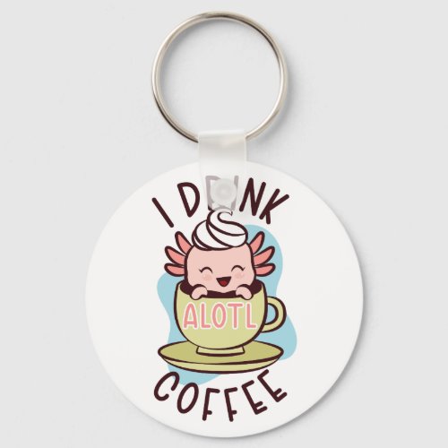Coffee Axolotl Keychain