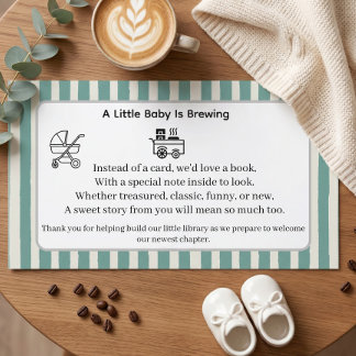 Coffee Baby Is Brew Modern Baby Shower Enclosure Card