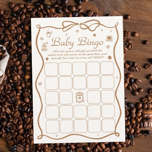 Coffee Baby is Brewing Baby Shower Bingo Game Card (Creator Uploaded)