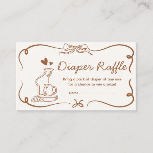 Coffee Baby is Brewing Baby Shower Diaper Raffle Enclosure Card