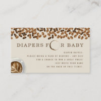 Coffee Baby Is Brewing Baby Shower Diaper Raffle Enclosure Card