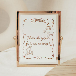 Coffee Baby is Brewing Baby Shower Thank you Sign