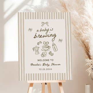 Coffee Baby is Brewing Baby Shower Welcome Foam Board