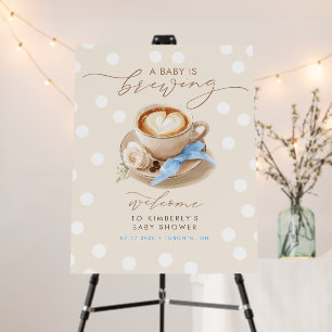 Coffee Baby Is Brewing Baby Shower Welcome Sign