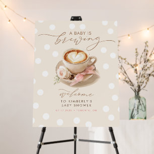 Coffee Baby Is Brewing Baby Shower Welcome Sign