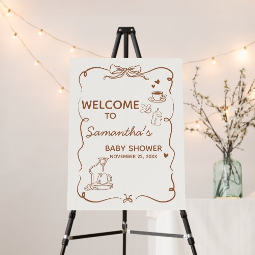 Coffee Baby Is Brewing Baby Shower Welcome Sign
