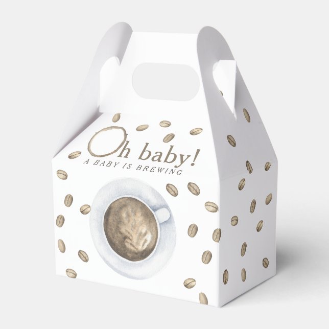 Coffee Baby shower - A baby is brewing Favor Boxes (Front Side)