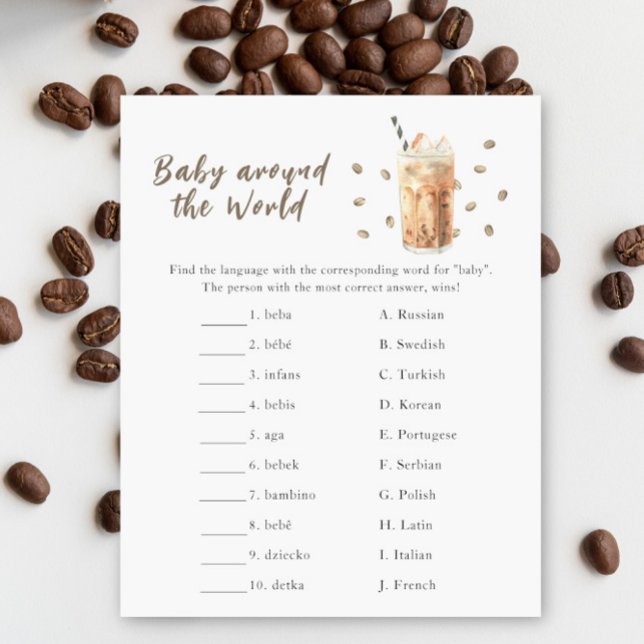 Coffee baby shower - Baby around the world game (Creator Uploaded)