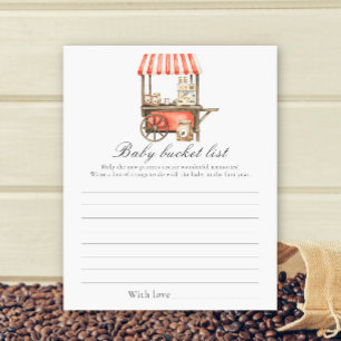 Coffee baby shower - Baby bucket list
